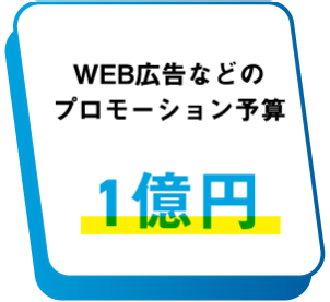 WEB広告などのプロモーション予算１億円