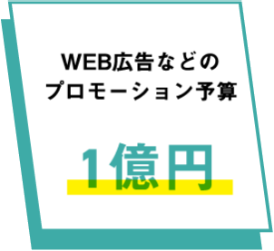 WEB広告などのプロモーション予算１億円