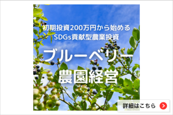 初期投資200万円から始めるSDGs貢献型農業投資ブルーベリー「ほったらかし農園」