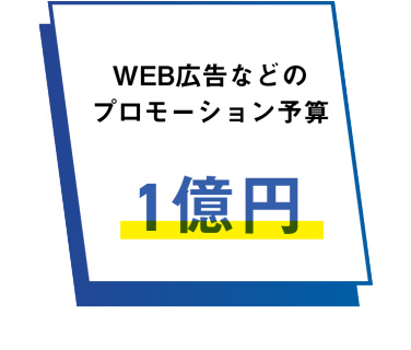 WEB広告などのプロモーション予算１億円